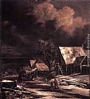 Village at Winter at Moonlight by Jacob van Ruisdael